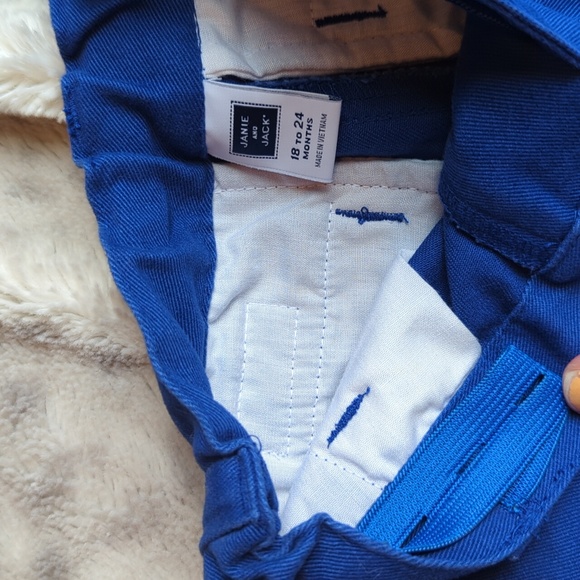 Janie and Jack 18-24 month blue twill shorts - Picture 2 of 5